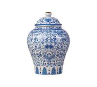 Decorative Porcelain Jar Tea Storage Jar,Chinese Traditional Blue and White Ceramic Small Jar Porcelain Ginger with Lid,Porc