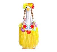 Decorative Porch Geese Costumes | Hawaiian Outfit for Garden Animals, Complete Set Costume Accessories Bikini Garland Skirt Wig Outdoor Decorations