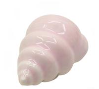 Decorative Pottery Conch Cabinet Handle With Copper Backplate For Contemporary Traditional And Farmhouse Style Furniture Single Hole(Pale Pink)