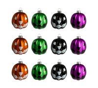 Decorative Pumpkin Halloween Ornament | Hanging Balls Pumpkins 12 Pieces, Pendants for Tree Holidays Autumn Events Parties Carnival Theatre Haunted House