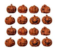 Decorative Pumpkins - 16 Pieces Resin Pumpkin Figure | Halloween Miniature Sculpture for a Bookshelf of the Living Room | Mini Pumpkins Mini Ghost Pumpkin Halloween Decorations | Pumpkin Skull Set