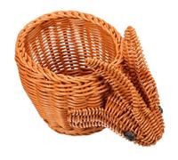 Decorative Rabbit Storage Basket, Handwoven PP Imitation Rattan Bin | Animal Shaped Design for Boy Girl's Rooms, Versatile Organizer for Kitchen Essentials, Toys and Vanity