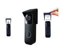 Decorative Rain and Sun Cover - Compatible with Blink Video Doorbell 1st Generation (42 mm Width Only) - Weatherproof Anti-Glare Protective Housing - Flat (Black)