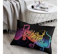 Decorative Rainbow Musical Note Lumbar Throw Pillow Covers 8"x12" with Hidden Zipper Outdoor Couch Pillow Cases for Sofa Bed Living Room Garden Plush Pillowcase Farmhouse Cushion Case Home Decor