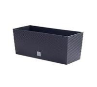 Decorative Rattan-Style Planter Box, 51 x 19 x 18 cm, Anthracite, with Irrigation System