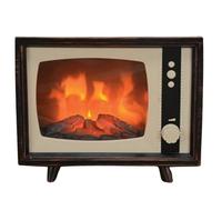 Decorative Realistic Fireplace Compact Retro Television with LED Moving Flame Effect, Hearth-Like-Glow With Electric Fireplace TV Look For Indoors by ELYYT