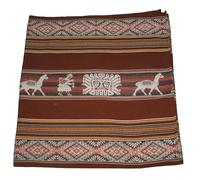 Decorative Rectangle Table Cloth Mexican Style Traditional Blankets Colorful Stripes Tablecloth South America Peru, Ecuador, Bolivia Fabric Kitchen Table Cover for Party (Brown, Large)