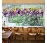 Decorative Removable Window Stickers Featuring Flowers and Butterflies, PVC Material for Glass Doors, and Partitions (D20961-30 * 90cm)