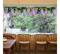 Decorative Removable Window Stickers Featuring Flowers and Butterflies, PVC Material for Glass Doors, and Partitions (D20978-30 * 90cm)