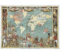 Decorative Reproduction Imperial Federation Map of the World Showing Extent of British Empire in 1886 by M P Formerly, Wall Poster, Victorian British Empire Map (A3 16 x 11 Inches (41x28cm))