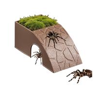Decorative reptile house, feeding enclosure decor, medium lizard shelter with food bowl, resin feeding station, natural style reptile house, a