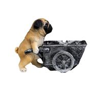 Decorative resin ashtray ash holding design prevents the escape of odor for indoor living. Ventilation friendly tray