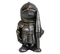 Decorative Resin Medieval Gnome Guard Figurine Sculpture for Garden and Home Featuring Hand Painted Details and Protective Theme (W141)