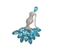 Decorative Rhinestones Merman Shape Brooch Chest Decoration for Coat Dress Versatile Jewelry Piece 5X7Cm Trendy Corsage Pin, One Size, as described