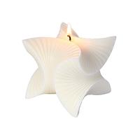 Decorative Ribbed Twisted Cube Candle - Handmade Unscented Sculpted Candle for Home Decor, Styling & Gifting - 370g