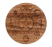 Decorative Ritual Disc, Meditation Disc with Engraving - Meditation Table Wooden Disc Decoration | Fortune Telling Board, Roulette, Vintage Jewellery Tray for Learning, Meditation