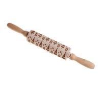 Decorative Rolling Pin, Rolling Pins for Baking, Gifts for Knitters, Holiday Baking Essentials, Boxwood Embossed with Artistic Patterned Design for Cookies, Pastry, Holiday, Christmas (9)