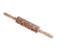 Decorative Rolling Pin, Rolling Pins for Baking, Gifts for Knitters, Holiday Baking Essentials, Boxwood Embossed with Artistic Patterned Design for Cookies, Pastry, Holiday, Christmas (8)