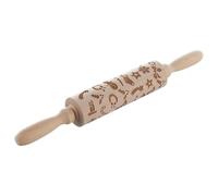 Decorative Rolling Pin, Rolling Pins for Baking, Gifts for Knitters, Holiday Baking Essentials, Boxwood Embossed with Artistic Patterned Design for Cookies, Pastry, Holiday, Christmas (16)