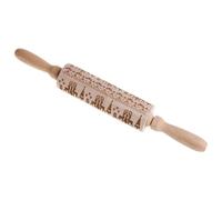 Decorative Rolling Pin, Rolling Pins for Baking, Gifts for Knitters, Holiday Baking Essentials, Boxwood Embossed with Artistic Patterned Design for Cookies, Pastry, Holiday, Christmas (5)
