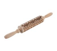 Decorative Rolling Pin, Rolling Pins for Baking, Gifts for Knitters, Holiday Baking Essentials, Boxwood Embossed with Artistic Patterned Design for Cookies, Pastry, Holiday, Christmas (12)