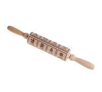 Decorative Rolling Pin, Rolling Pins for Baking, Gifts for Knitters, Holiday Baking Essentials, Boxwood Embossed with Artistic Patterned Design for Cookies, Pastry, Holiday, Christmas (7)