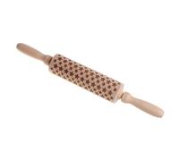 Decorative Rolling Pin, Rolling Pins for Baking, Gifts for Knitters, Holiday Baking Essentials, Boxwood Embossed with Artistic Patterned Design for Cookies, Pastry, Holiday, Christmas (1)