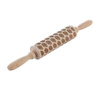Decorative Rolling Pin, Rolling Pins for Baking, Gifts for Knitters, Holiday Baking Essentials, Boxwood Embossed with Artistic Patterned Design for Cookies, Pastry, Holiday, Christmas (10)