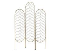 Decorative Room Divider 3 Panels Folding Iron Metal Frame Gold Pescia