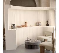 Decorative Room Divider Screen, Foldable Privacy Screen，Versatile kraft paper folding partition - a freestanding screen ideal for offices, living rooms, and beauty salons (length 500cm height 180cm)