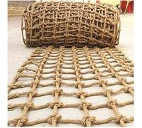 Decorative Rope Net,Natural Decor Jute Hemp Netting,6mm Thick Hemp Rope,Balcony Stairs Fence Garden Playground Protection Net Indoor and Outdoor Decor Rope Net(Size:1.5mx7m(4.9x22.9ft))