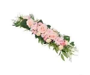 Decorative Rose Swag for Wedding Arch Featuring Handcrafted Silk Flowers with Iron Wire Support for Shaping Needs (pink)