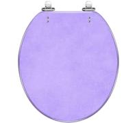 Decorative Round Resin Toilet Seat Quick Release Quiet Close Hinges Bumpers Cover Easy to Install Clean Lavender Ultra Violet Purple Pastel Grunge Abstract Watercolor