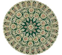 Decorative Round Velvet Pooja Cloth Mat Aasan Cloth with Sequence Work for Indian Traditional Festival Laxmi Puja New year Decorations Multipurpose Pooja Item Article Home Decor(Size:-17")(Green)