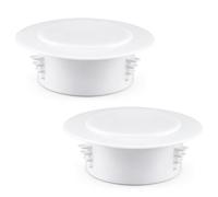 Decorative Round Wall Hole Cover Vent Cap, 2PCS 100mm OD Hole Plugs Air Conditioning Hole Decorative Cap for Pipe Protection White Plastic Circular End Cap