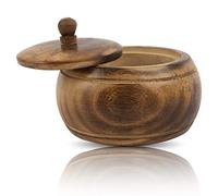 Decorative Rustic Wooden Sugar Bowl With Lid Wide Mouth Candy Treat Jar Spice Jar Holder Condiment Nuts Serving Bowl Pot Salt Spice Herb Loose Leaf Tea Storage Container Novelty Home & Kitchen