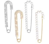 Decorative Safety Pins for Clothes, Large Brooch Pins for Women's Charms, Hats, Socks, Jeans, Collars, Shawls, Scarves (Gold, Silver)
