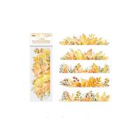 Decorative Scrapbook 15 Pcs Yellow Fallen Leaves Stickers Aesthetic DIY Scrapbooking Material Planner Hand Made Junk Journal Supplies Pattern Paper(5)