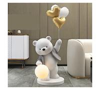 decorative sculpture Bear Ornaments Large Floor Standing Living Room Home Sofa Next To The Ornamental Lamp Sculpture Statue (Color : C)