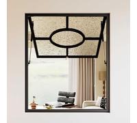 Decorative Sealed Window with Anti-Peep Glass, Cast Iron Frame, Hydraulic Rod Support, for Old House Replacement