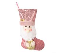 Decorative Sequin Christmas Stockings to Hang by the Fire, Perfect for Storing Treats and Adding Cheer to Your Festivities (A)