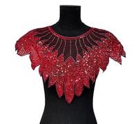 Decorative Sequined Meshes Appliques Heavy Type Embroidered Collar Appliques for Craft Project Supply Artistic Mesh Embroidery Patches