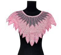 Decorative Sequined Meshes Appliques Heavy Type Embroidered Collar Appliques for Craft Project Supply Artistic Mesh Embroidery Patches