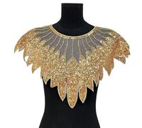 Decorative Sequined Meshes Appliques Heavy Type Embroidered Collar Appliques for Craft Project Supply Artistic Mesh Embroidery Patches