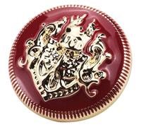 Decorative Sewing Buttons10 Pcs British Style Metal Buttons Coat Jacket Plating for Supplies-Gold red,25mm(Gold Red,15mm)