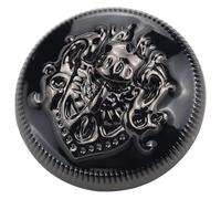 Decorative Sewing Buttons10 Pcs British Style Metal Buttons Coat Jacket Plating for Supplies-Gold red,25mm(Black,10mm)