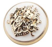 Decorative Sewing Buttons10 Pcs British Style Metal Buttons Coat Jacket Plating for Supplies-Gold red,25mm(Gold White,25mm)