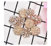 Decorative Sewing Buttons10Pcs Embellishments Button Color Crystal Rhinestone 30mm Charm for Flower Center Bags Coat Shawl Buckle Brooch(07 Hollow)
