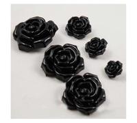 Decorative Sewing Buttons10pcs/lot Romantic Black Rose Button for Garment Scrapbooking Accessories-30mm(30mm)