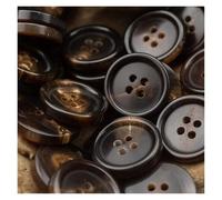 Decorative Sewing Buttons12pcs Genuine Horn Button Set for Suit Jacket Coat Light Brown Black Dark Buttons 15-30mm Accessories(Dark Brown,18mm (12pcs))